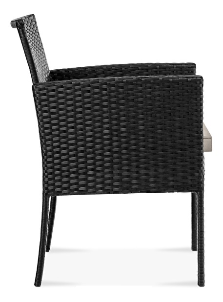 Set de mobilier pentru grădină 2+1+1 Devon (negru + bej)