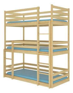 Poschodová detská posteľ 180x80 cm Teodor (s roštom a matracom) (borovica)