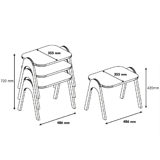 Set konferenčných stolíkov Parid (Orech + Krémová)