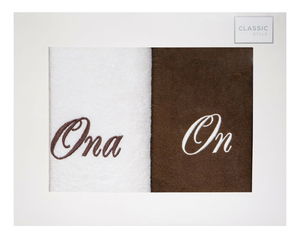 Set ručnika 50x90 cm Couple (krem + smeđa)