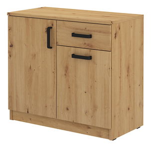 Dulap inferior Mantela 2F1S (Stejar artisan + negru)