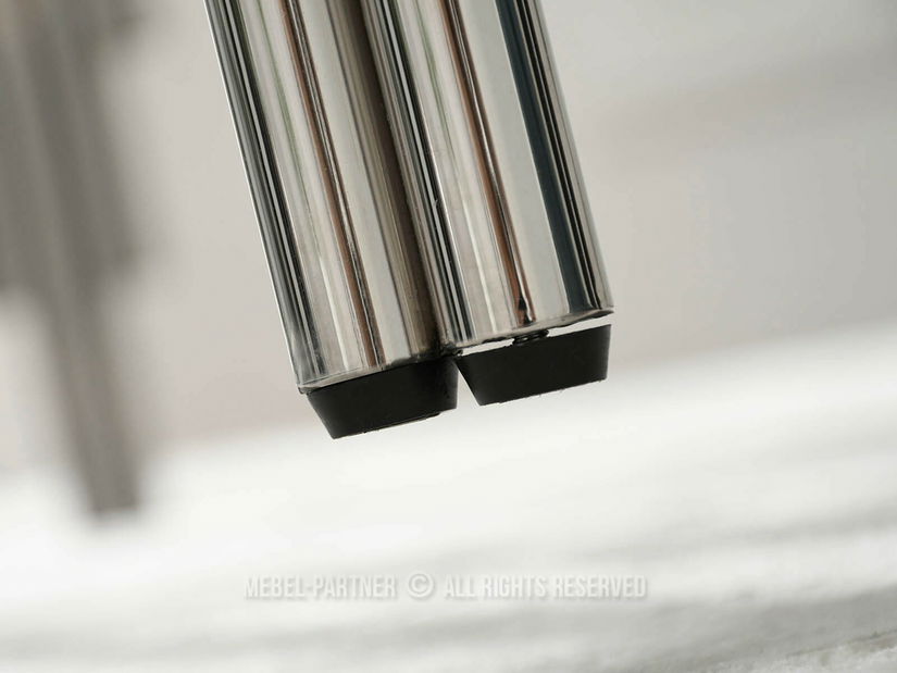 Masă de sufragerie Antiga (marmură albă + crom)