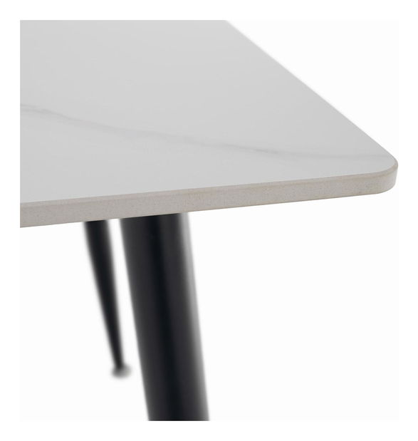 Masă sufragerie Fresia 2 (marmură albă + negru) (pentru 6 persoane) *vânzare stoc