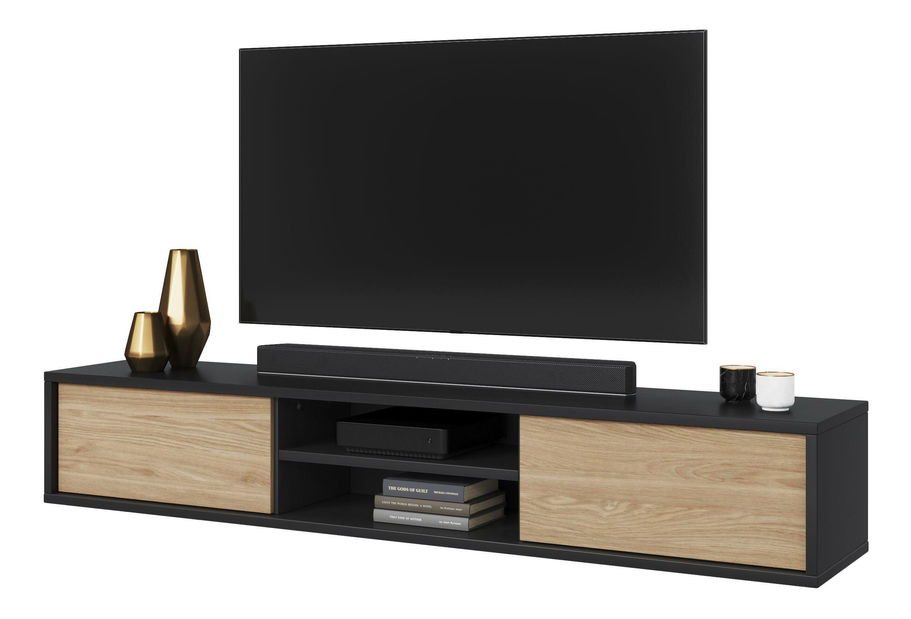 TV stolík Fiora 40 (antracit + dub olejovaný)