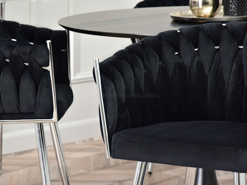 Étkezőszék Radio (fekete + ezüst)