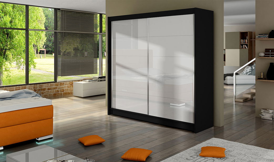 Dulap de haine Florencia (negru + Alb)