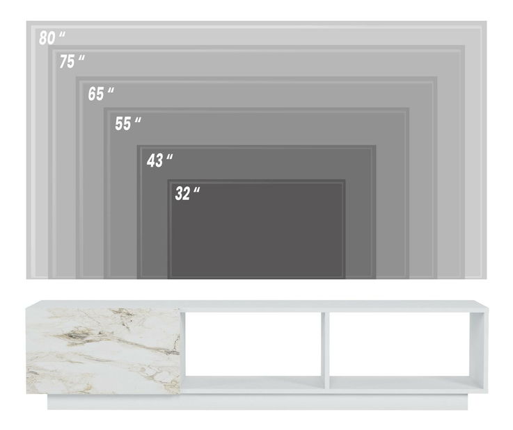 TV asztal/Szekrény Leporo (fehér) 