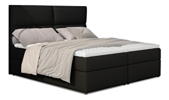 Manželská posteľ Boxspring 185 cm Alyce (čierna Sawana 14) (s matracmi)