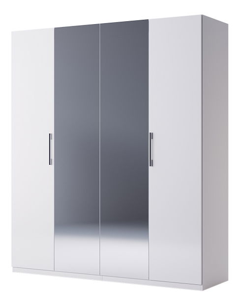 Šatníková skriňa Babylon B13 (biela + biela vysoký lesk)