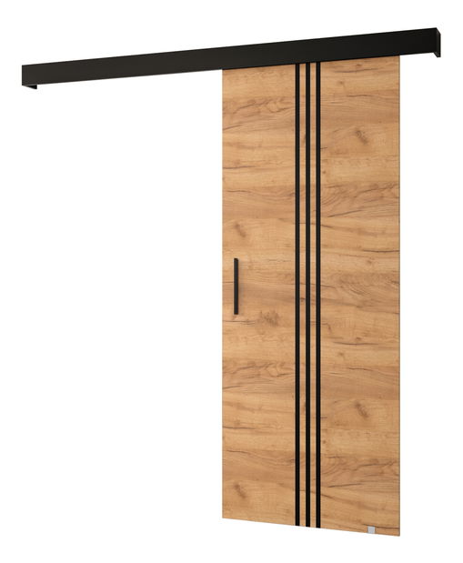 Uși culisante 90 cm Sharlene V (craft auriu + negru mat + negru)