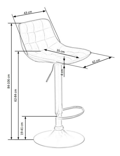 Bárszék Hertha (fekete)