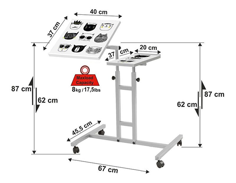 Stalak za notebook Pobenu 5 (bijela + crna) 