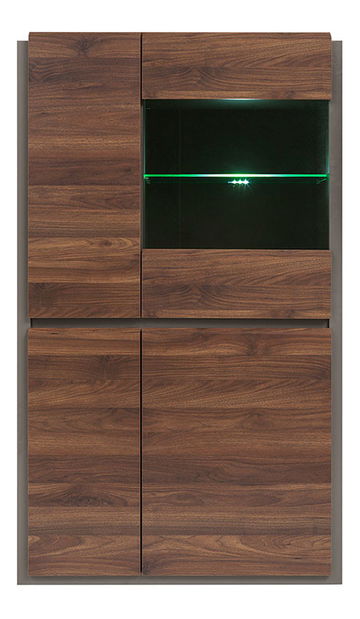 Vitrína BRW Author REG1W3D/15/9 (Láva + Orech Columbia) (s osvetlením)