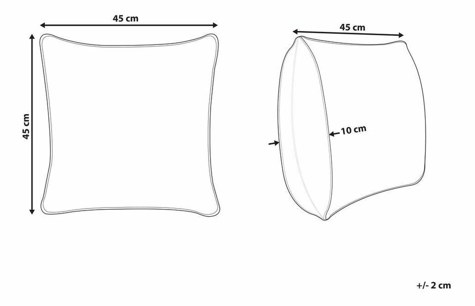 Set 2 buc perne decorative 45 x 45 cm Lyco (galben)