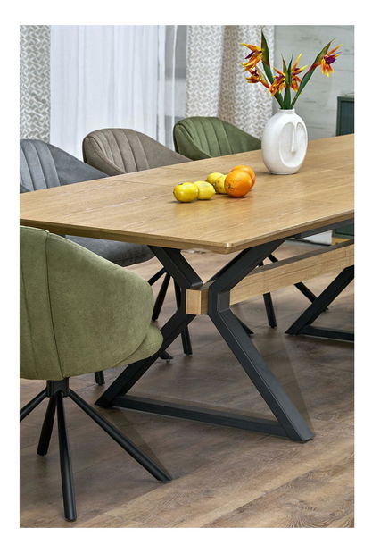 Blagovaonski stol Hendry (hrast + crna) (za 8 i više osoba)