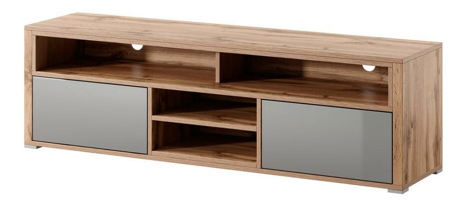 Tv szekrény/asztal Lokky (világítással) (wotan tölgy + szürke)