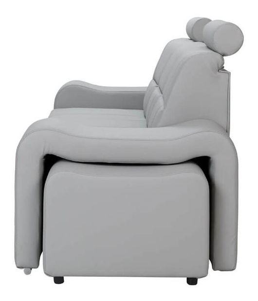 Canapea trei locuri Wendell (gri) (cu taburete)