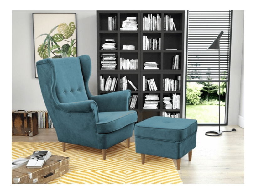 Tabure Rytu (boja petroleja + bukva) 