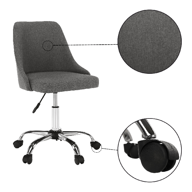 Kancelárska stolička Edrita (sivá)