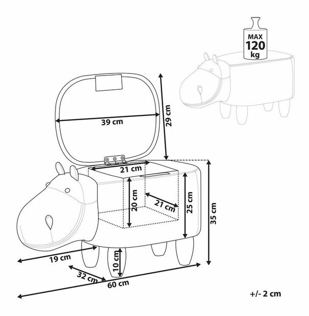 Taburetka Hilsa (hnedá)