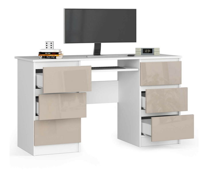 Masă PC Behati (Alb + cappuccino lucios)