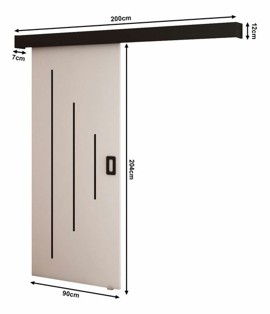 Uși culisante 90 cm Bethany Y (alb mat + negru mat)