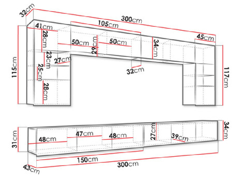 Mobilier living Brolani I (Stejar auriu) (cu iluminat LED albastru)