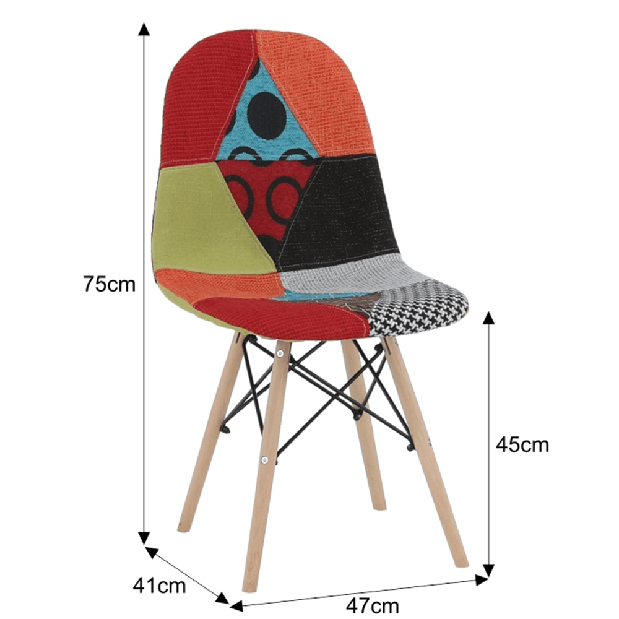 Set 2 kom. blagovaonskih stolica Cerra 2 typ 2 (patchwork) *rasprodaja