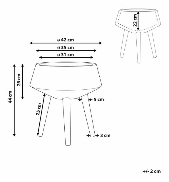 Suport ghiveci flori Werza (gri)