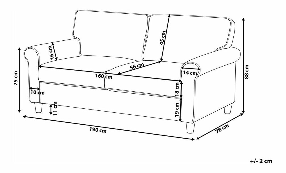 Pohovka trojsedačka RONY (tmavosivá)