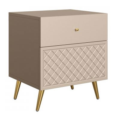 Nočný stolík Borunti 2SZ (pieskovo béžová) *výpredaj