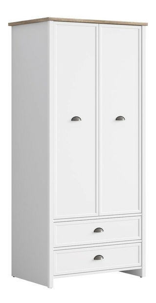 Šatníková skriňa BRW Cannet SZF2D2S (biela)