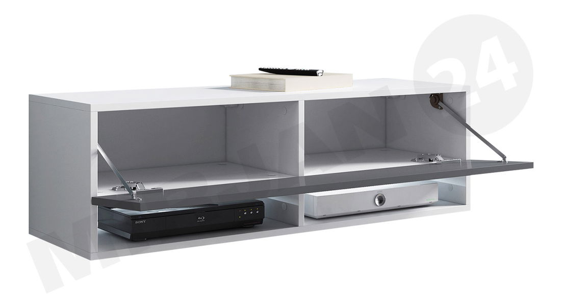 Masă TV/ Dulap Aldesia -100 (stejar wotan) (iluminat LED RGB color)