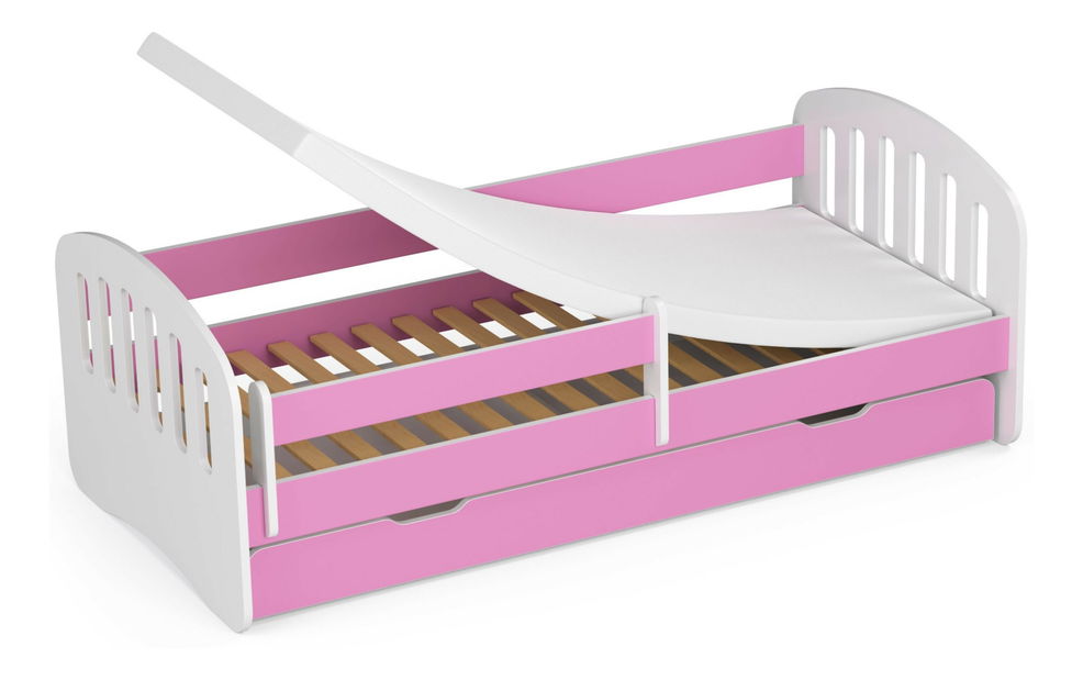Detská posteľ Preena (ružová) (s matracom)