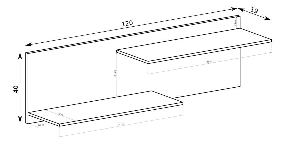 Polc Livia 11 (ribbeck tölgy + fényes fehér)