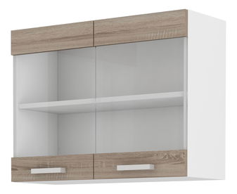Felső konyhaszekrény Domton 80 G 60 (fehér + trüffel szonoma tölgy)