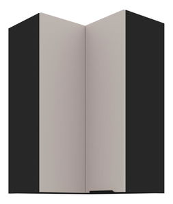 Dulap superior de bucătărie, de colț Aaron 60x60 GN-90 2F (90°) (negru mat + cashmir)