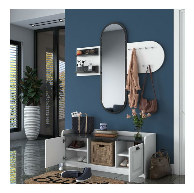 Predsieňová zostava Vosiku 2 (biela + mramor svetlý) 