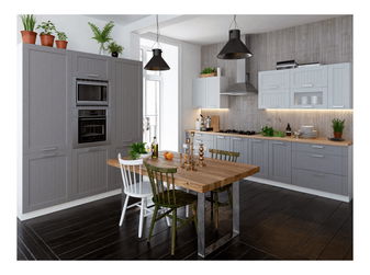 Alsó konyhaszekrény a sütő alá Janne Typ 58 (sötétszürke + fehér)