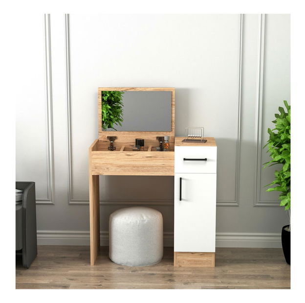 Toaletni stolić Nukela 2 (bijela + atlantski bor)