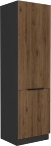 Potravinová kuchynská skrinka Manana 60 DK 210 2F (korpus: čierna matná + front: orech okapi)