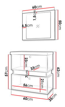 Kúpeľňový nábytok VI Sashike (Biela + Biela + Čierna)