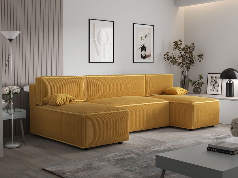 Kutna garnitura u obliku slova U Mirage U Sed (žuta)