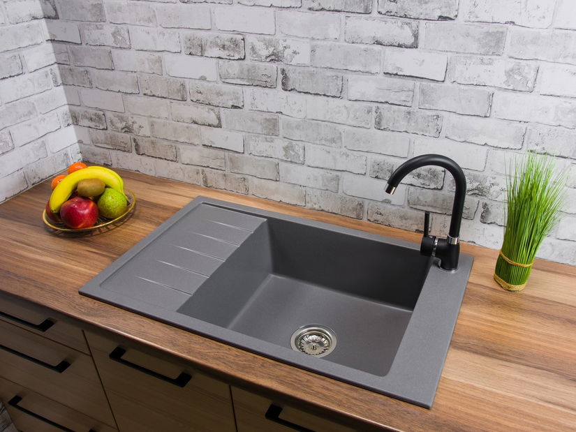 Kuhinjski sudoper Lurano (siva) (sa 3 otvora za baterije) (L)