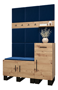 Set mobilier pentru hol Amanda 5 (Stejar artisan + Albastru)