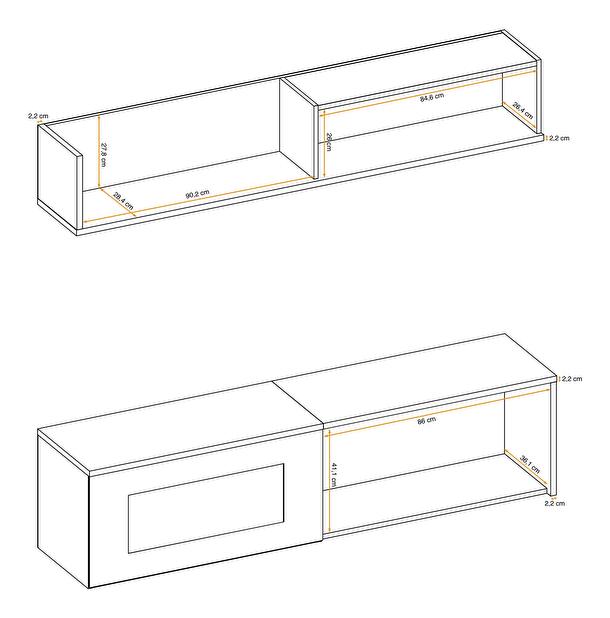 Set za dnevni boravak Dalton RSW DLE (hrast sterling + bijela mat)