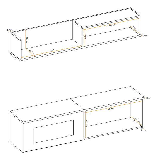 Mobilier living Dalton ANFS DLE (antracit + stejar flagstaff)
