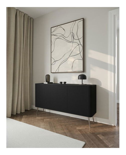 Szekrény Oglio O4 (fekete + ezüst)