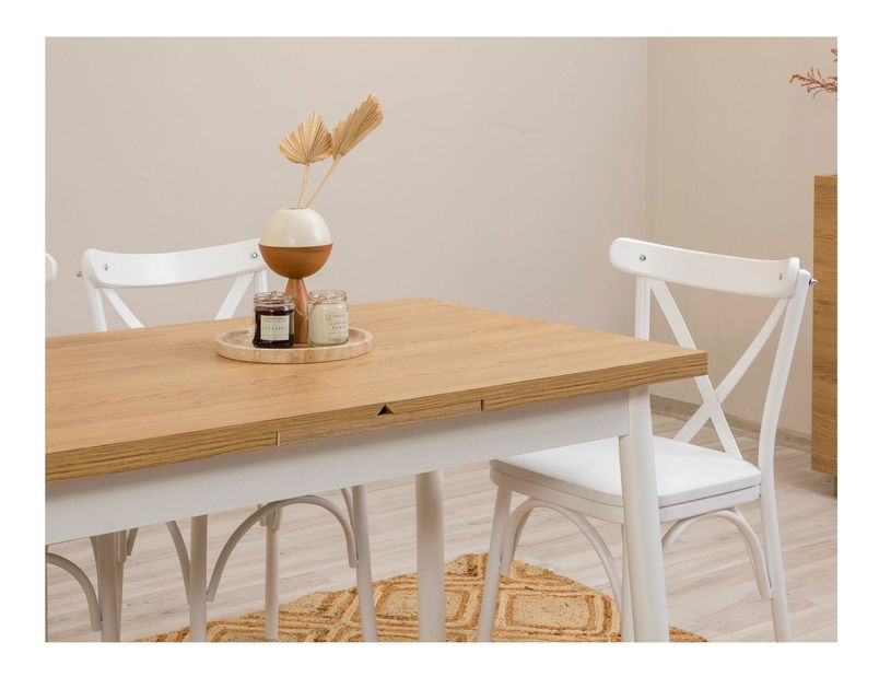 Set mobilier sufragerie Duvasa 26 (alb) (pentru 4 persoane)