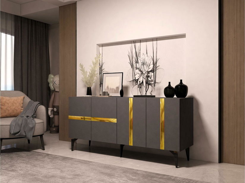 Skrinka Vekika 1 (antracit + zlatá) 